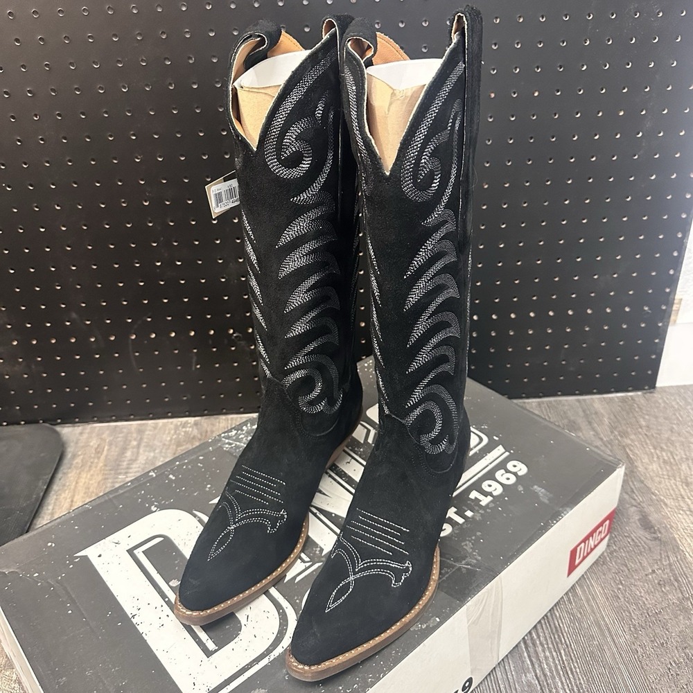 Dingo Women's Movin On Leather‎ Boot Size 7.5 Black